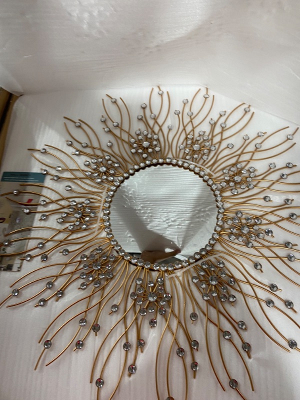 Photo 2 of Decorative Starburst Mirror,Metal Wall Mirror,Wall Hanging Mirror in Sunburst Shape