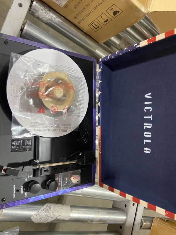 Photo 1 of Victrola Vintage 3-Speed Bluetooth Portable Suitcase Record Player with Built-in Speakers | Upgraded Turntable Audio Sound| White (VSC-550BT-WH)
