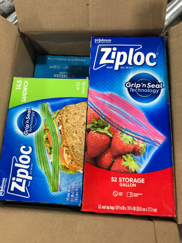 Photo 2 of Ziploc Variety Pack – 54 Freezer Quart Bags – 38 Freezer Gallon Bags – 125 Sandwich Bags – 52 Storage Gallon Bags