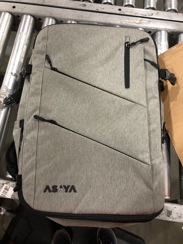 Photo 2 of Asaya Chef Knife Backpack with 20 Pocket Knife Roll Bag - Over 30 Pockets for Knives and Kitchen Utensils - Stain Resistant Waxed Nylon - Padded for Extra Protection - Knives Not Included (Grey)