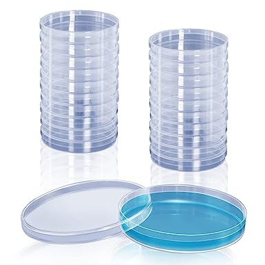 Photo 1 of 20 Pack Sterile Plastic Petri Dishes with Lid, Lab Petri Plate Dish for Lab Analysis, School Projects, Blood Samples, Bacteria, Plant & Seed Cultivation Cell-Culture Petri Dish