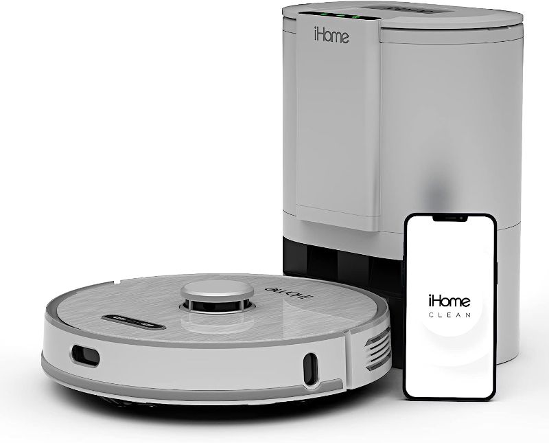 Photo 1 of iHome AutoVac Halo,Robot Vacuum and Mop Combo, Robotic Vacuum Cleaner, Automatic Self Emptying Dirt Disposal Base, Wi-Fi Connected Smart Mapping, Lidar Visual Navigation Technology, App Control
