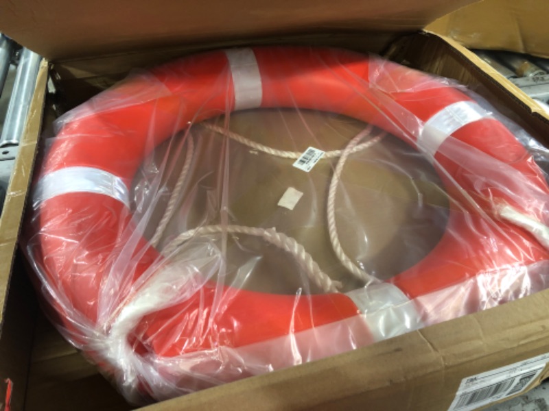 Photo 2 of 23" and 28" Life Ring Boat Safety Throw Ring, Life Ring for Boating Safety, Boat Throw Rings with Reflective Strip, Throw Rings for Boat,Throw Ring with Grab Lines (2 Color)
