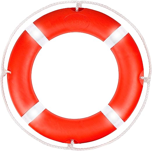 Photo 1 of 23" and 28" Life Ring Boat Safety Throw Ring, Life Ring for Boating Safety, Boat Throw Rings with Reflective Strip, Throw Rings for Boat,Throw Ring with Grab Lines (2 Color)
