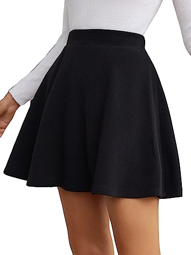 Photo 1 of [Size XS] Cozyease Women's High Waisted Flared Skirts Casual Stretchy Mini Skater Skirt 