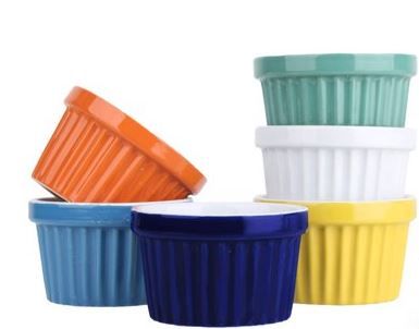 Photo 1 of 18 Pack 4 oz Porcelain Ramekin for Creme Brulee Set Ceramic Candy Souffle Bowl Oven Safe Porcelain Pudding Cups for Baking Souffle Cooking Desserts (Multicolor)