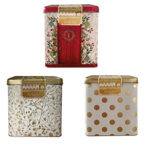 Photo 1 of 1 Can- DUX Collection Cookies Villa Tin Cinnamon Pack of Cookies- Polka Dots
