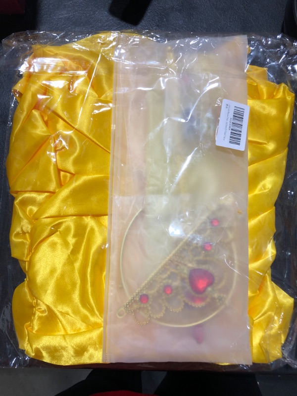 Photo 1 of [Size 3-4T] Almce Princess Dress Belle Costume - Layered Off Shoulder Birthday Party Fancy Dress for Little Girls 3-4 Years