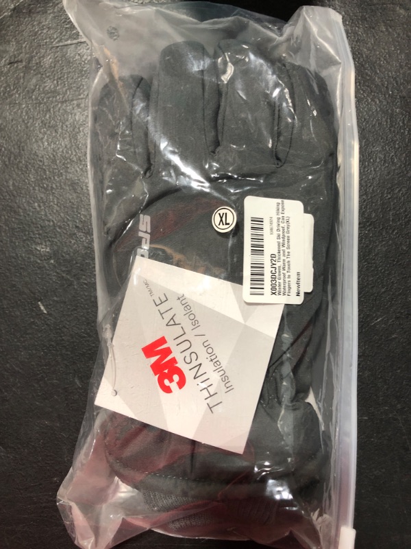 Photo 1 of [Size XL] Winter Gloves, Thickened Ski Driving Hiking Waterproof Warm and Windproof, Can Expose Fingers to Touch The Screen Grey X-Large