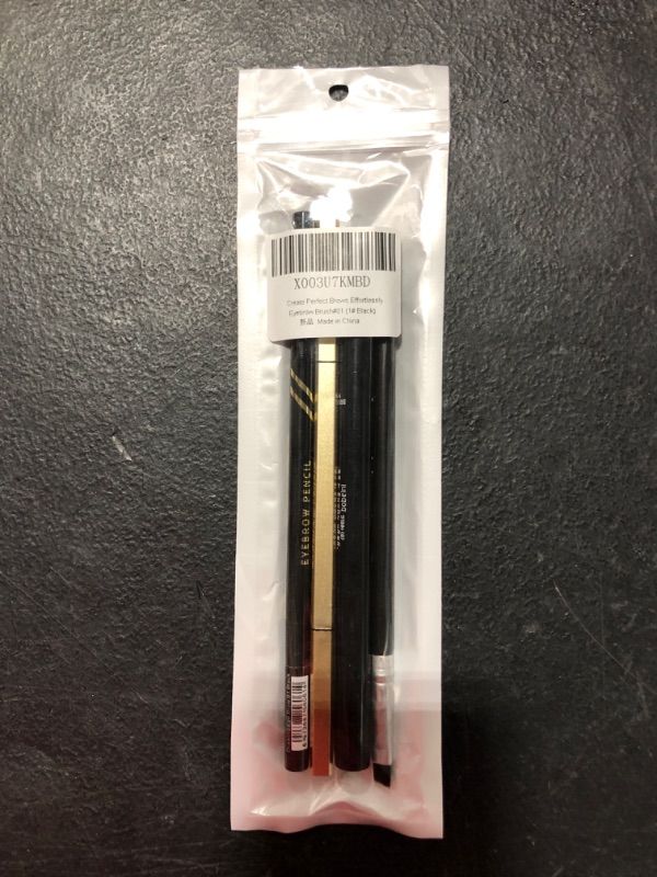 Photo 2 of 3 Different Eyebrow Pencils,Creates Natural Looking Brows Easily And Lastes All Day,4-in-1:Eyebrow Pencil *3; Eyebrow Brush *1,Black #-927031
