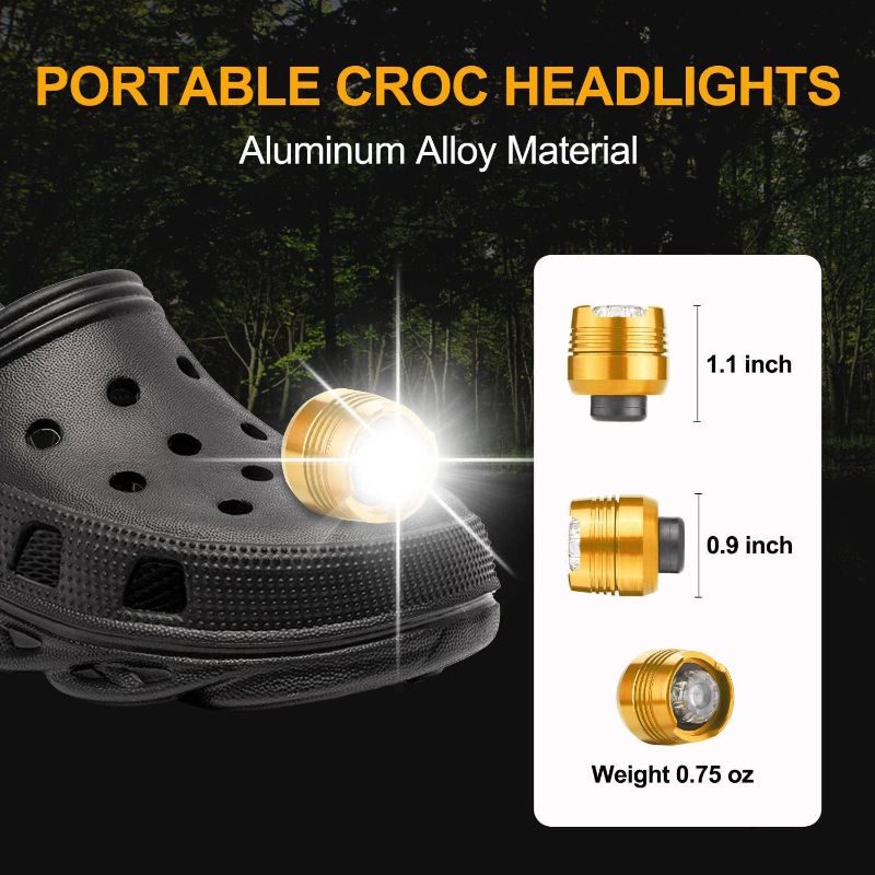 Photo 1 of Croc Headlights Lights, 2 Pack (Gold) 