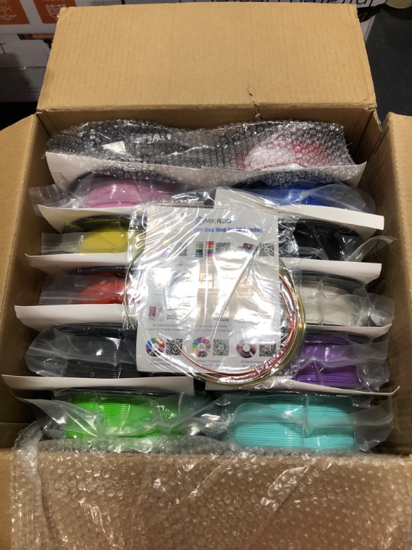 Photo 2 of 1.75mm 3D Printer Normal PLA Filament 12 Bundle, Most Popular Colors Pack, 1.75mm 500g per Spool, 12 Spools Pack, Total 6kgs Material with One Bottle of 3D Printer Stick Tool Mika3D