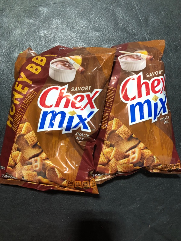 Photo 2 of [2 Pack] Chex Mix Snack Party Mix, Honey BBQ, Savory Pub Mix Snack Bag, 8.75 oz