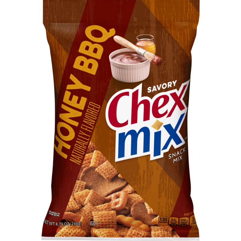 Photo 2 of [2 Pack] Chex Mix Snack Party Mix, Honey BBQ, Savory Pub Mix Snack Bag, 8.75 oz