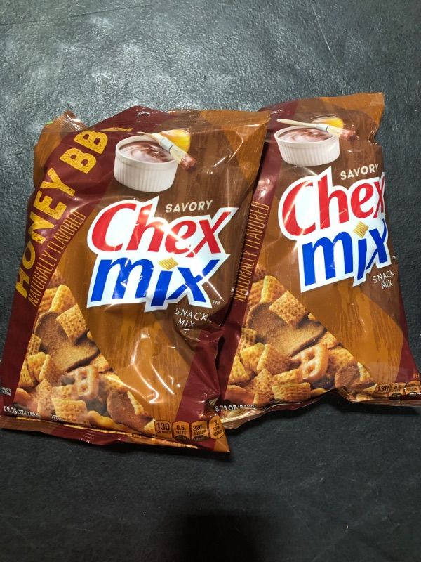 Photo 2 of [2 Pack] Chex Mix Snack Party Mix, Honey BBQ, Savory Pub Mix Snack Bag, 8.75 oz