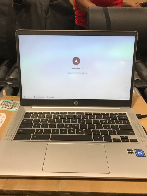 Photo 2 of HP Chromebook 14 Laptop, Intel Celeron N4120, 4 GB RAM, 64 GB eMMC, 14" HD Display, Chrome OS, Thin Design, 4K Graphics, Long Battery Life, Ash Gray Keyboard (14a-na0226nr, 2022, Mineral Silver)