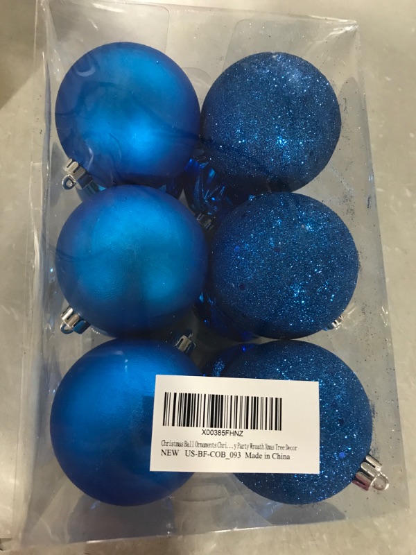 Photo 2 of 12PCS 3.15" Christmas Ball Ornaments Shatterproof BLUEChristmas Tree Decorations Xmas Tree Balls Halloween Ornaments Décor
