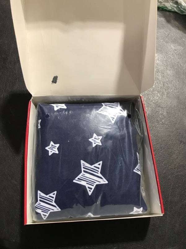 Photo 2 of Pack n Play Sheets Boy, Mini Crib Sheets fits 39"x 27"x 5" Graco Playard Playpen, Navy Blue Star Print Pack and Play Fitted Sheets for Mini Crib Bedding 