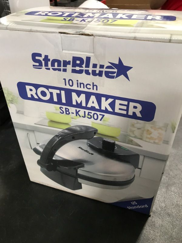 Photo 2 of 10inch Roti Maker by StarBlue with FREE Roti Warmer - The automatic Stainless Steel Non-Stick Electric machine to make Indian style Chapati, Tortilla, Roti AC 110V 50/60Hz 1500W