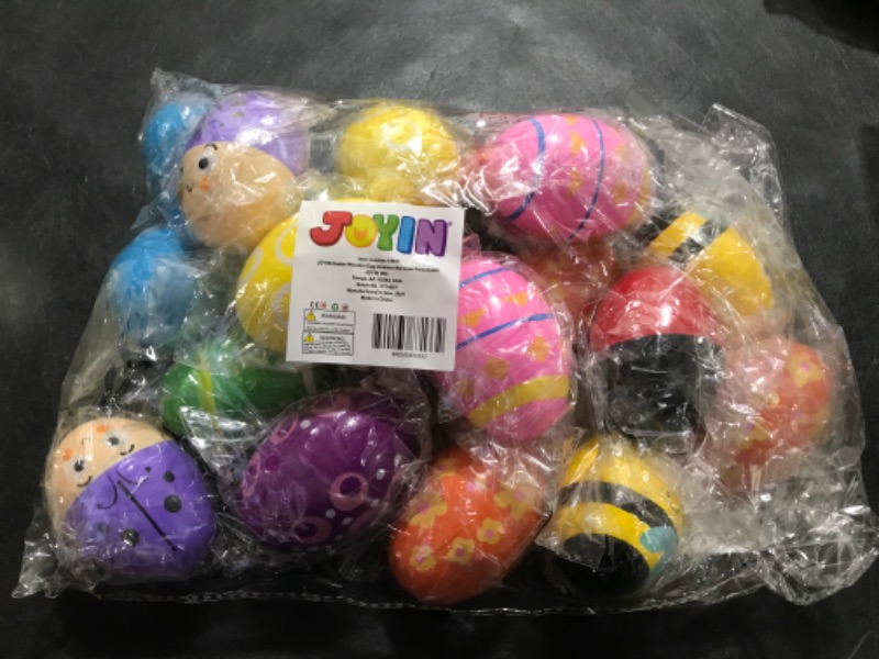 Photo 2 of JOYIN 18 PCS Easter Wooden Percussion Musical Egg Maracas Egg Shakers for Party Favors, Easter Egg Hunt, Easter Egg Maracas, Musical Instrument Props, Basket Stuffers Fillers