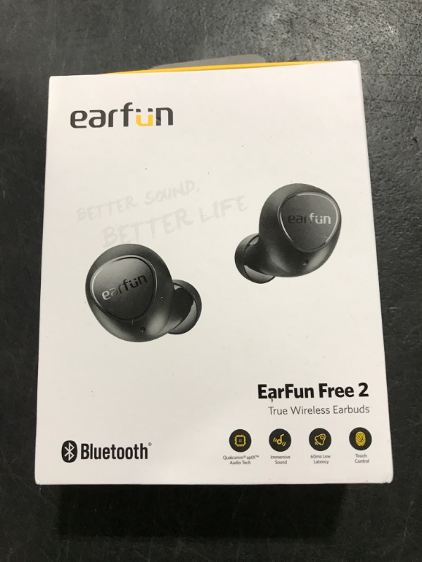 Photo 5 of EarFun Free 2S Wireless Earbuds, [Upgraded Version] Qualcomm® CVC™ 8.0 ENC, Bluetooth 5.2, Sweatshield™ IPX7 Waterproof Headphone, aptX™ Deep Bass, APP, Game Mode
