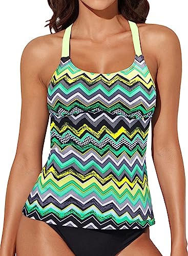 Photo 1 of Aleumdr Womens Striped Printed Strappy Racerback Tankini Swim Top No Bottom S - XL
