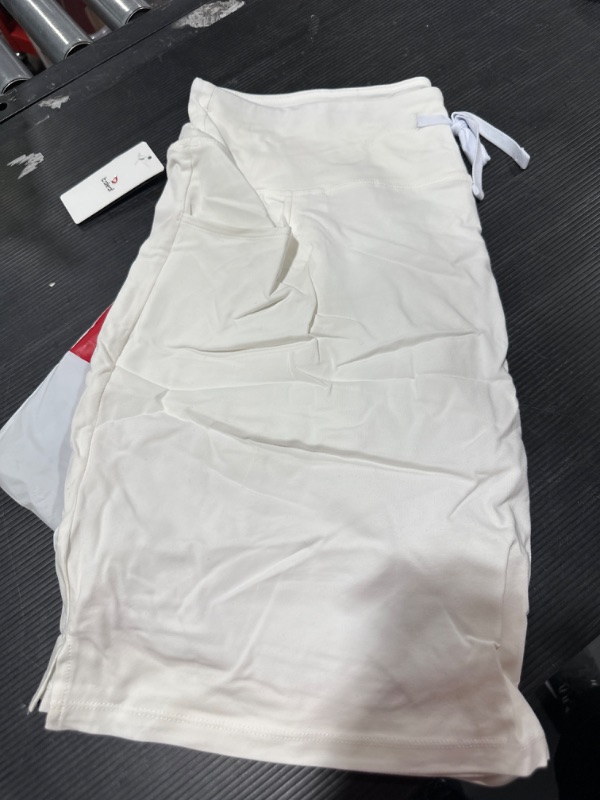 Photo 1 of BALEAF Women's Skorts Skirts 20" Knee Length Cotton Casual High Waist Drawstring Modest Golf Skort with Pocket White X-Large
