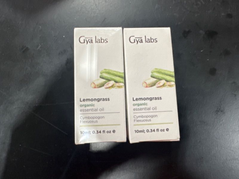 Photo 2 of 2 PACK Gya Labs Organic Lemongrass Essential Oil for Diffuser - Organic Lemongrass Oil for Hair - Lemon Grass Essentials Oil Organic for Skin - (0.34 fl oz)
