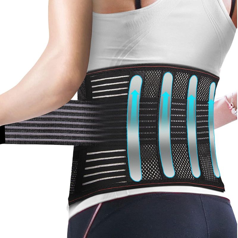 Photo 1 of A+ Choice Lower Back Brace Support Belt - Lightweight Breathable Lumbar Support Belt for Men/Women Sciatica Back Pain Relief Size M 
