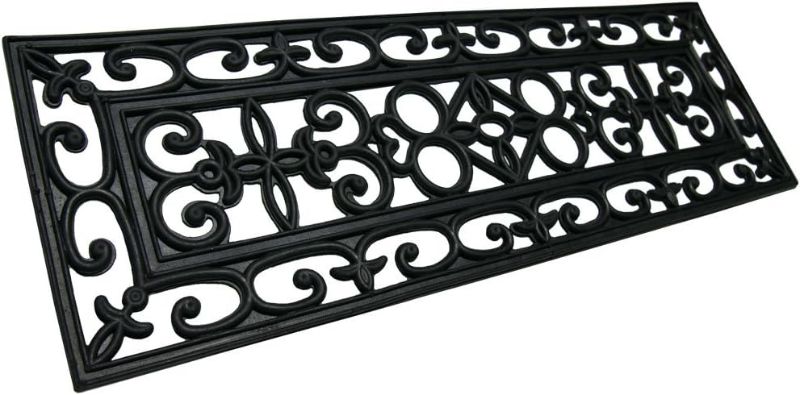 Photo 1 of 
Rubber-Cal 6-Piece Regal Stair Treads Rubber Step Mats, 9.75 by 29.75-Inch, Black