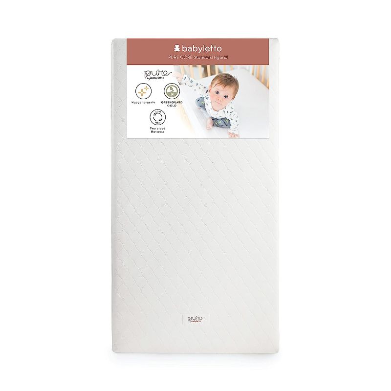 Photo 1 of Babyletto Pure Core Crib Mattress, Hybrid Quilted Waterproof Cover, 2-Stage, Greenguard Gold Certified
