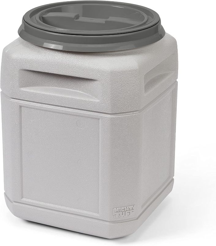 Photo 1 of Mighty Tuff 10 Gallon/up to 40 Pound Pet Food Storage Container with 1 Cup Measurement Scoop, Airtight Lid and Built-In Handles for Easy Transport, Made for Durable and Versatile Storage
