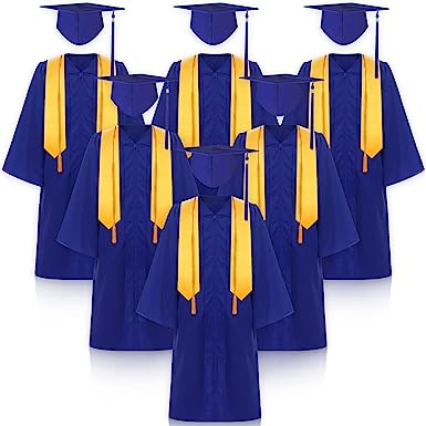 Photo 1 of 6 Set 2023 Graduation Gown and Cap with Tassel Honor Cords Stole for High School and Bachelor Graduation Party 