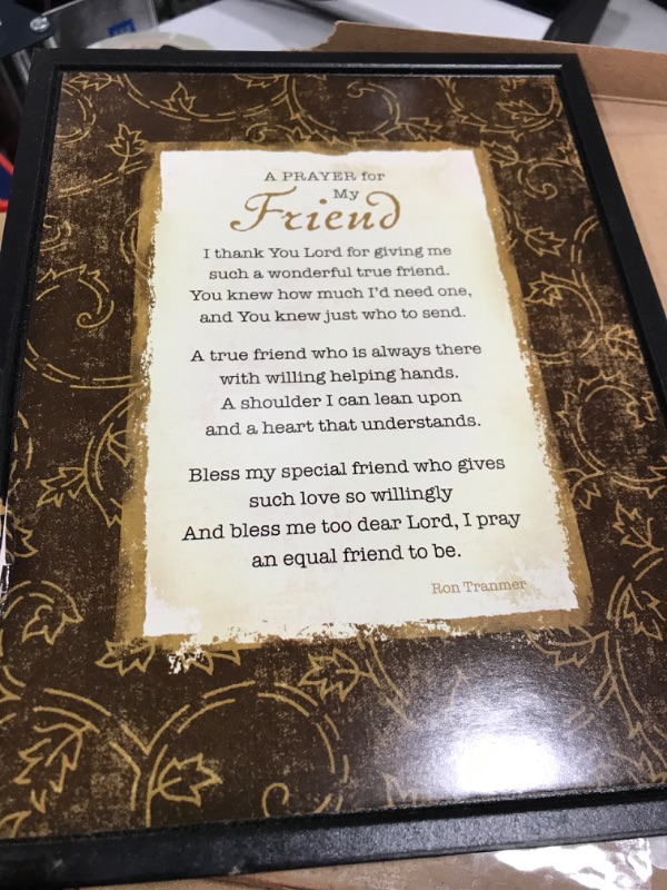 Photo 2 of DEXSA Prayer for My Friend Wood Framed Plaque - Made in the USA - 6.5"x8.5" Frame Wall & Tabletop Decoration | Easel & Hanging Hook | Thank You Lord for giving me such a wonderful true friend