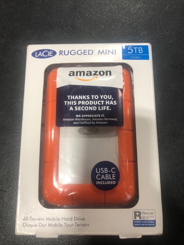 Photo 2 of LaCie 5TB Rugged Mini USB 3.0 External Hard Drive