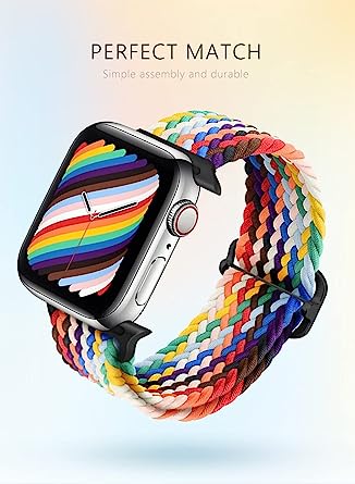 Photo 1 of (5 PACK) Atenzol Braided Solo Loop Compatible with Apple Watch Bands 38mm 40mm 41mm 42mm 44mm 45mm 49mm Women Men, Adjustable Buckle, Stretchy Elastics Sport Wristband for iWatch Ultra 8 7 6 SE 5 4 3 2 1
