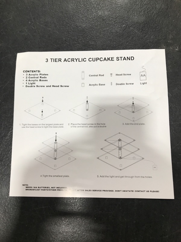 Photo 1 of 3 Tier Acrylic Cupcake Stand