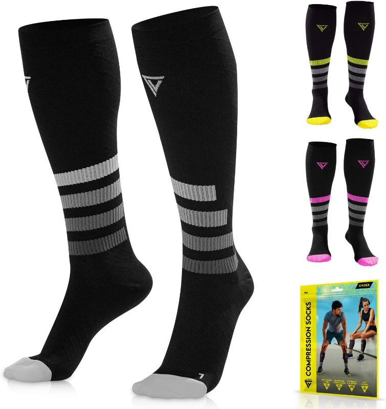 Photo 1 of LANGOV Compression Socks For Women & Men Circulation (2 Pairs) - 20-30mmhg L/XL