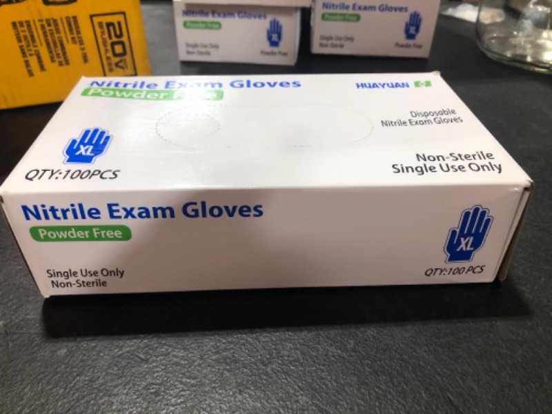 Photo 2 of 100pcs XL Nitrile Exam Gloves- Powder Free- Disposable