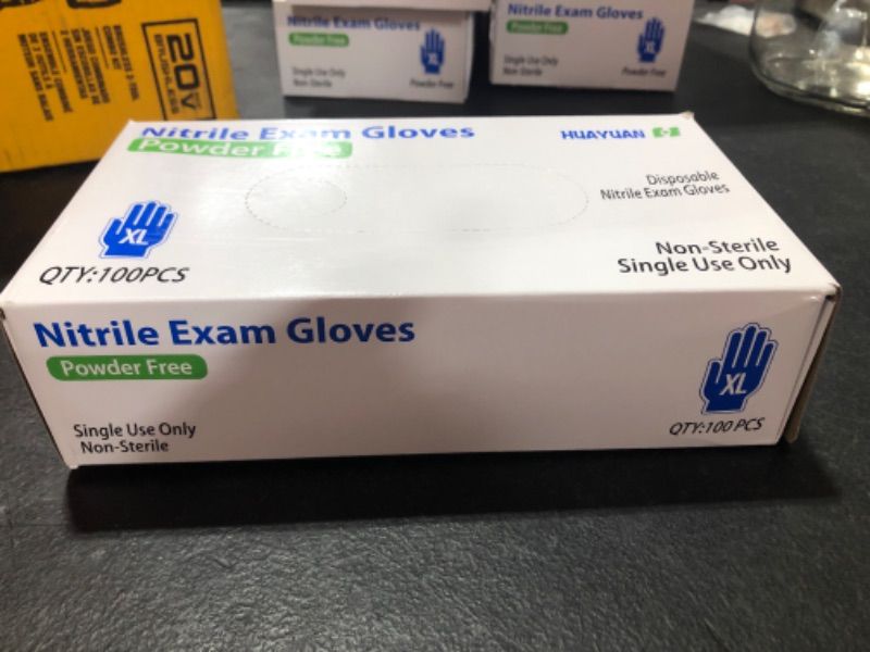 Photo 1 of 100pcs XL Nitrile Exam Gloves- Powder Free- Disposable