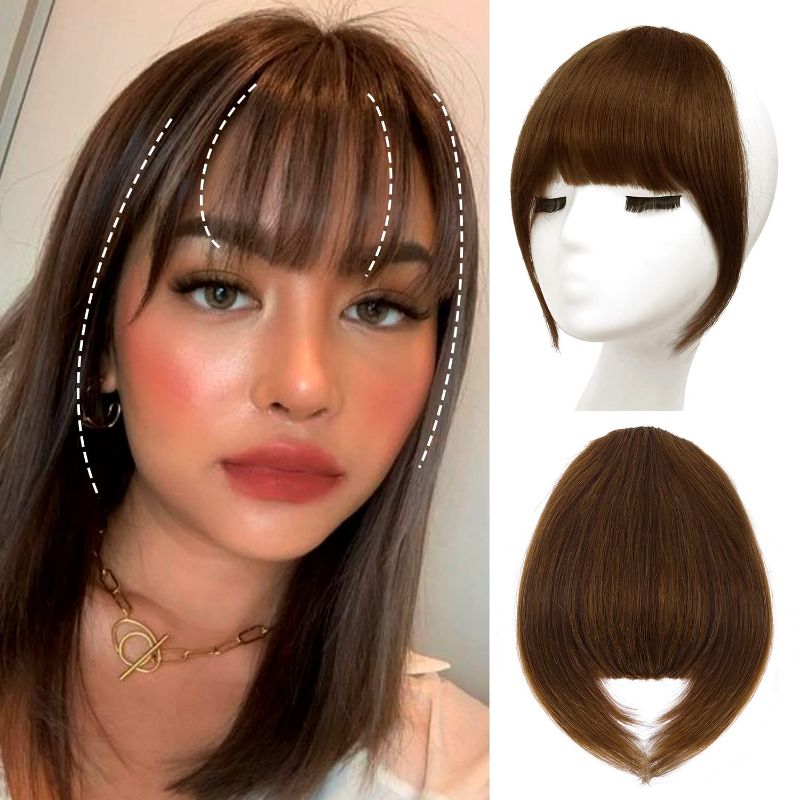 Photo 1 of Exjojo Bangs Hair Clip French Bangs Hair Extensions Clip Ins 100% Real Human Hair Clip In