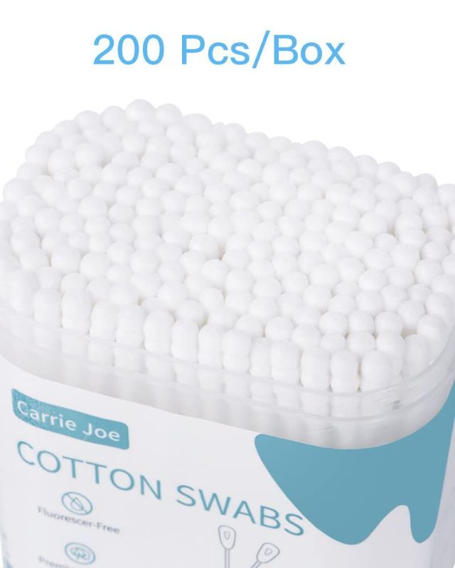 Photo 1 of [2 pk] 200pcs Paper Stick Cotton Swabs- 800 Count Pointy Organic Cotton Buds Double Side Tightly Wrapped Cotton Tips Soft Gentle Chlorine-Free Cruelty-Free,Safe, Highly Absorbent, Pointy & Round (White)