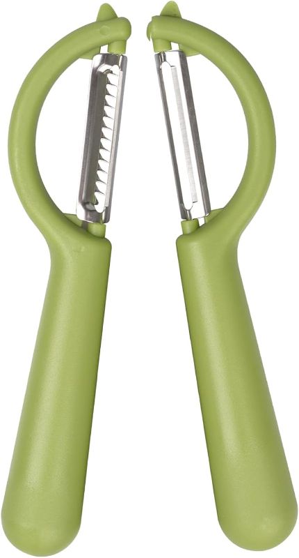 Photo 1 of 2PCS Dual Purpose Vegetable Peelers for Kitchen,Apple Peeler,Potato Peeler,Fruit Peeler,Veggie Peeler,Cucumber Peeler,Carrot Peelers,Cucumber Slicer (Green)
