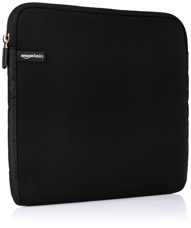 Photo 1 of Amazon Basics 13.3 -Inch Laptop Sleeve, Protective Case with Zipper - Black Black 13.3 Inch 1-Pack