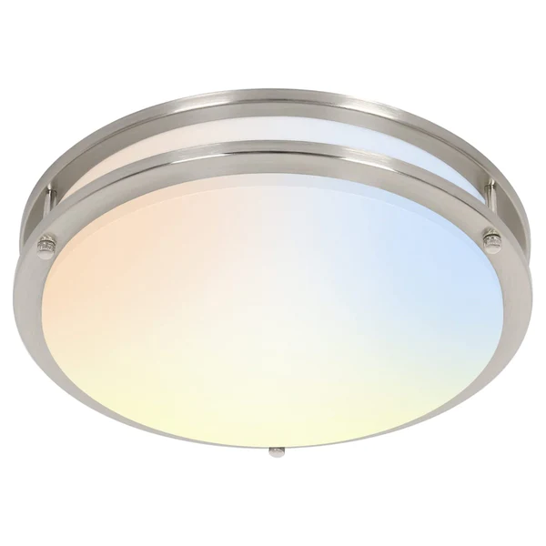 Photo 1 of 16 inch Dimmable LED Flush Mount Ceiling Light Fixture, Brushed Nickel, 36W, 2200LM, 5CCT, ETL Listed
