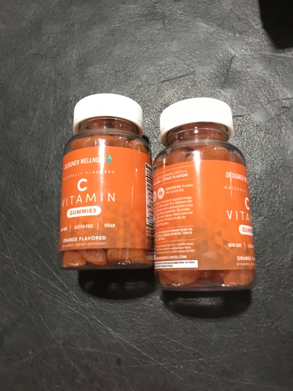 Photo 2 of 2 PACK Designer Wellness Vitamin C Gummies, Gluten-Free, Vegan, Non-GMO, Delicious Natural Orange Flavor, 60 ct EXP MAR 2024 