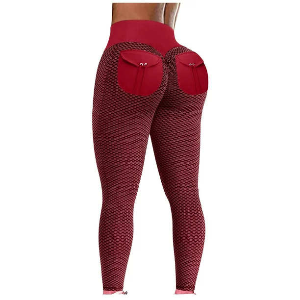 Photo 1 of [Size 2XL] Leggings for Women,Ultra Soft Comfortable Tights Tummy Control High Waisted Butt Lift Yoga Pants Great for Gym Workout- Red