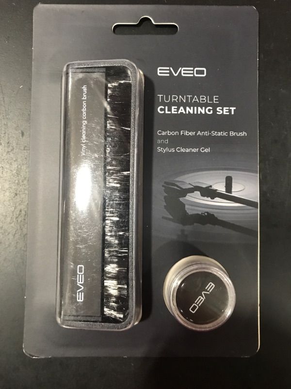 Photo 2 of EVEO Premium Vinyl Record Brush Anti Static -Carbon Fiber Bristles Cleaning Brush for Records | Vinyl Record Cleaner Brush + Stylus Cleaner for Record Needles | Record Player & Turntable Care