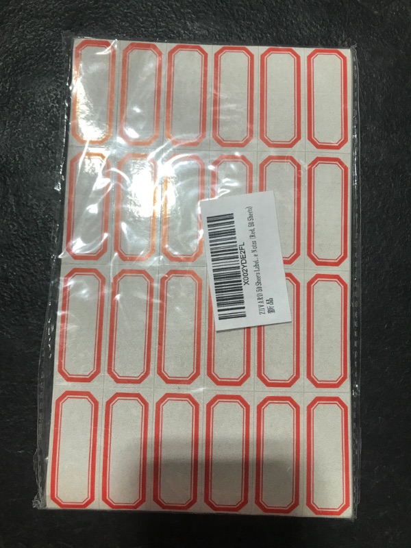 Photo 1 of 50pcs Red Border Labels for Notes