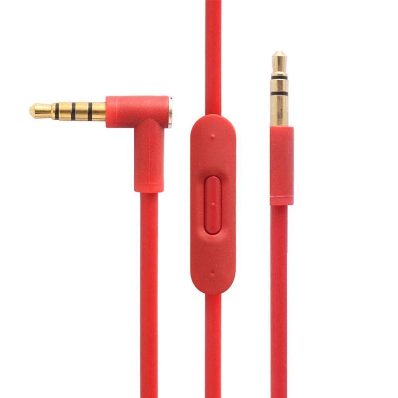 Photo 1 of Replacement Audio Cable Cord Wire with in-line Microphone and Control for Beats by Dr Dre Headphones Solo/Studio/Pro/Detox/Wireless/Mixr/Executive/Pill (Red) 